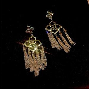 Kendra Scott Gold Geometric Tassel Earrings